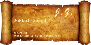 Jekkel Gergő névjegykártya